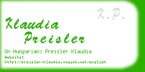 klaudia preisler business card